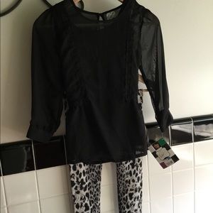 Black long sleeve Large Sheer w attached tank.